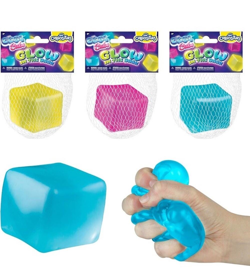 🔥ORB Curiosities Cool Cubes Glow in The Dark Stress Cube Toys YELLOW BNWT🔥